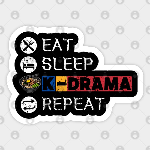 Eat Sleep K-Drama Repeat Sticker by maxdax